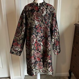 Chicos Jacquard Floral Shine Jacket. Size 3